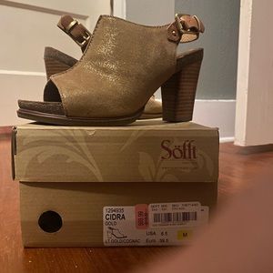Sofft Borwn Leather Cork Shoes